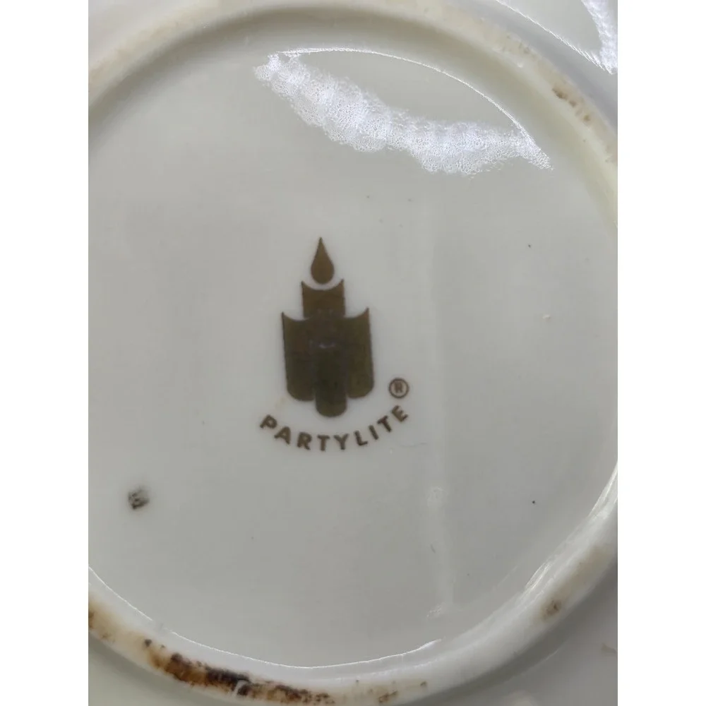 Partylite Tea, Candle Holder 24K Gold Trim